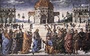 PERUGINO, Pietro Christ Handing the Keys to St. Peter af Sweden oil painting artist
